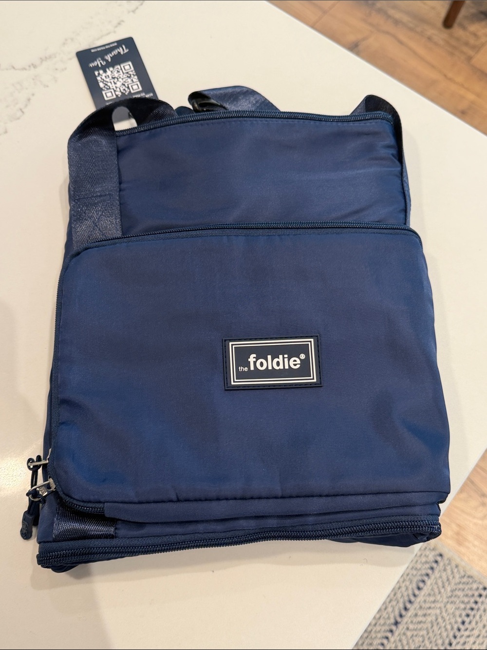 NWT! the foldie Navy Packable Travel Bag